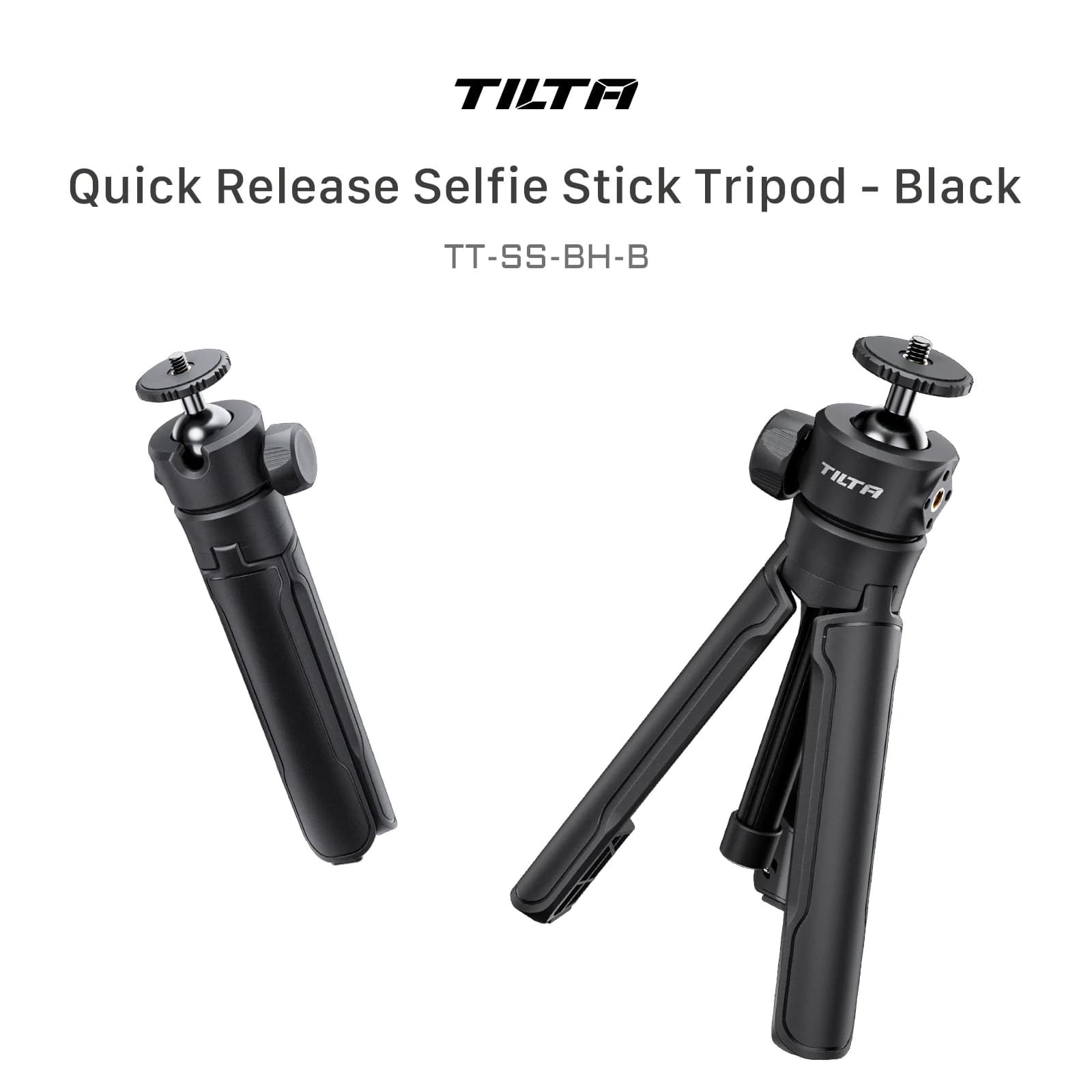 TILTA Asta Selfie a Sgancio Rapido, Mini Treppiede Automatico per Telefono, Supporto da Terra Pop-Up per Viaggi e Vlog all'Aperto TT-SS-BH-B