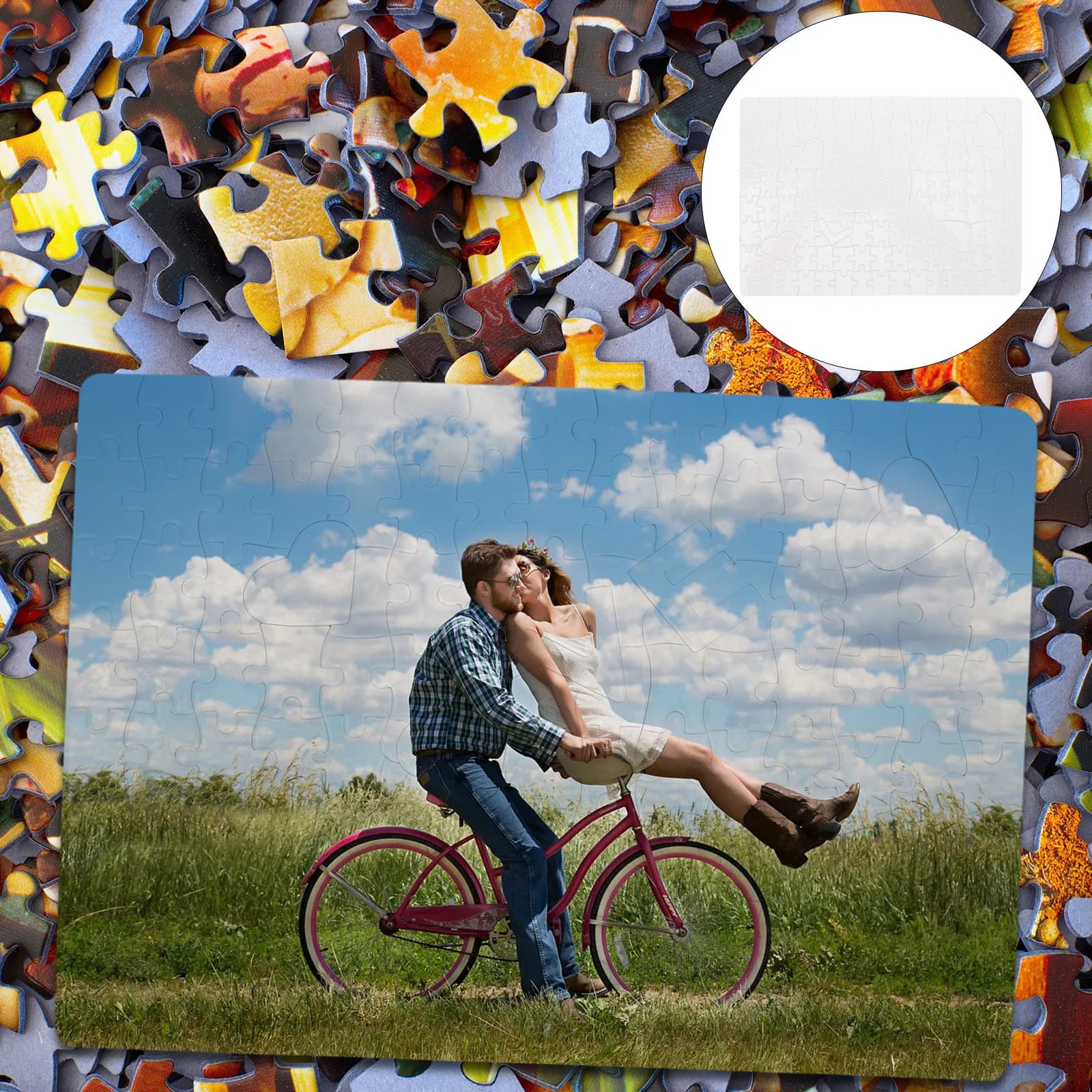 Set di Puzzle in Carta Bianca per Sublimazione, Pezzi di Puzzle per Personalizzazione Fotografica con Pressa a Caldo, Inviti per Matrimoni e Compleanni