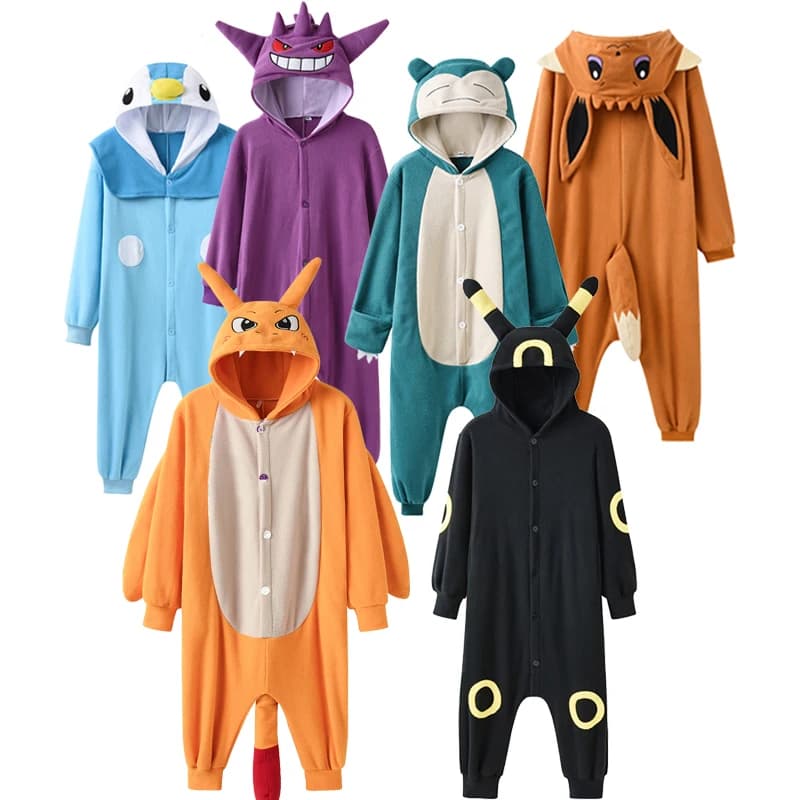 Bambini Charizard Tutina Per Bambini Gengar Kigurumi Umbreon Pigiama Intero Eevee Vestito Del Corpo Ragazza Halloween Costume Cosplay