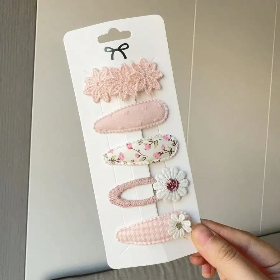 Set di 5 Pezzi, Nuove Mollette per Capelli da Donna, Design Floreale alla Moda in Tinta Unita, Accessori per Capelli