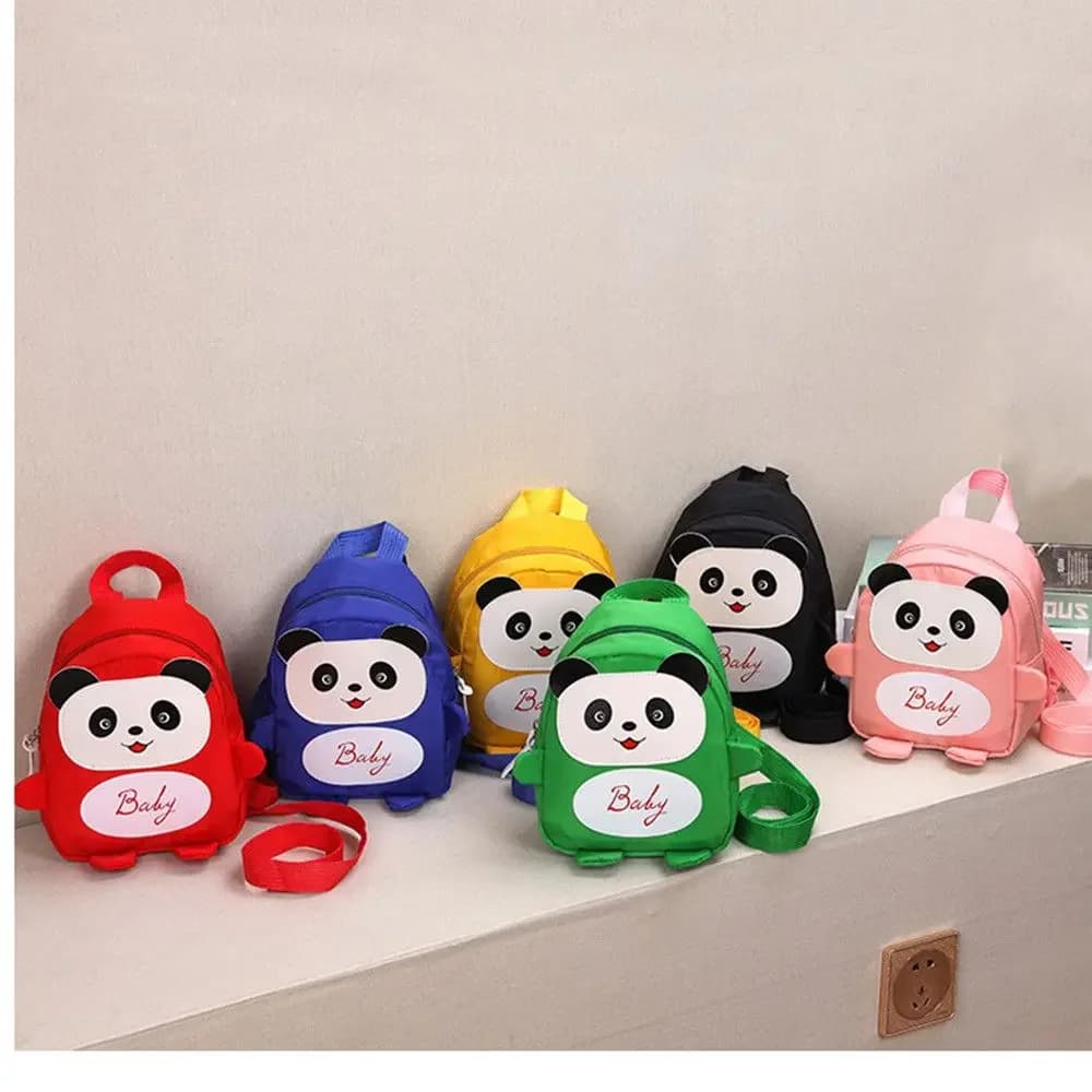 Simpatici Zaini da Viaggio per Bambini e Bambine, Mini Zaino Scuola con Panda Cartone Animato Anti-smarrimento