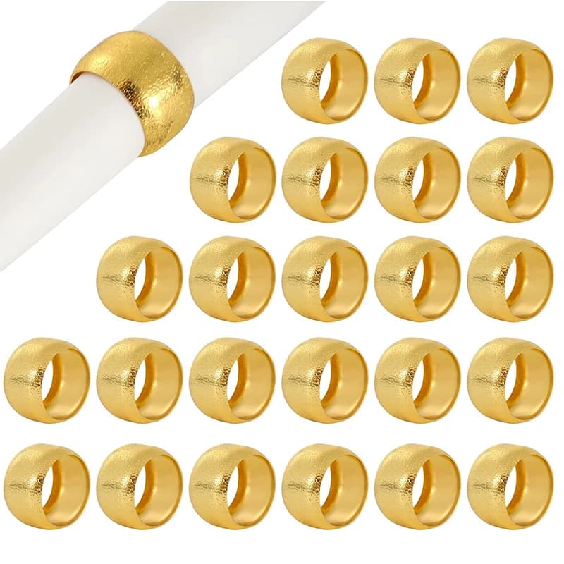 Anelli Portatovaglioli Dorati, Supporti per Tovaglioli in Metallo con Finitura Elettroplaccata, Decorazione per Tavola per Feste, Banchetti, Cene