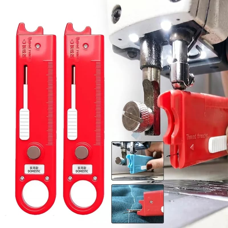Professional Multi-Function Threader with Magnifier Ruler Auto Needle Threader for Machine Hand Quick Easy for Elderly