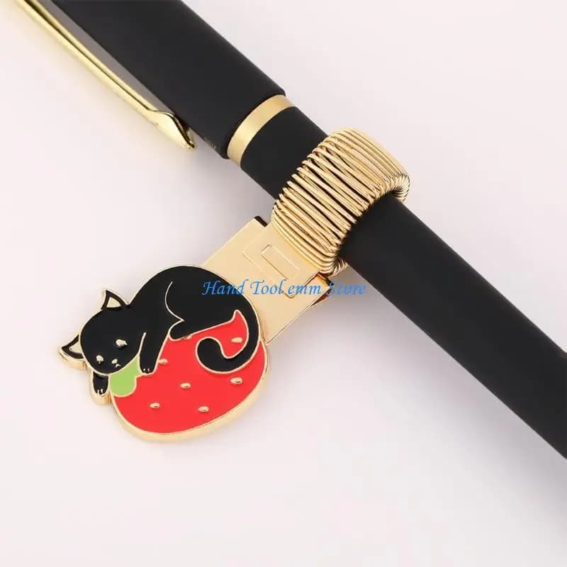 H37F Clip segnalibri in lega multifunzionale con anelli a molla regolabili Portapenne Supporto per lettura portatile per