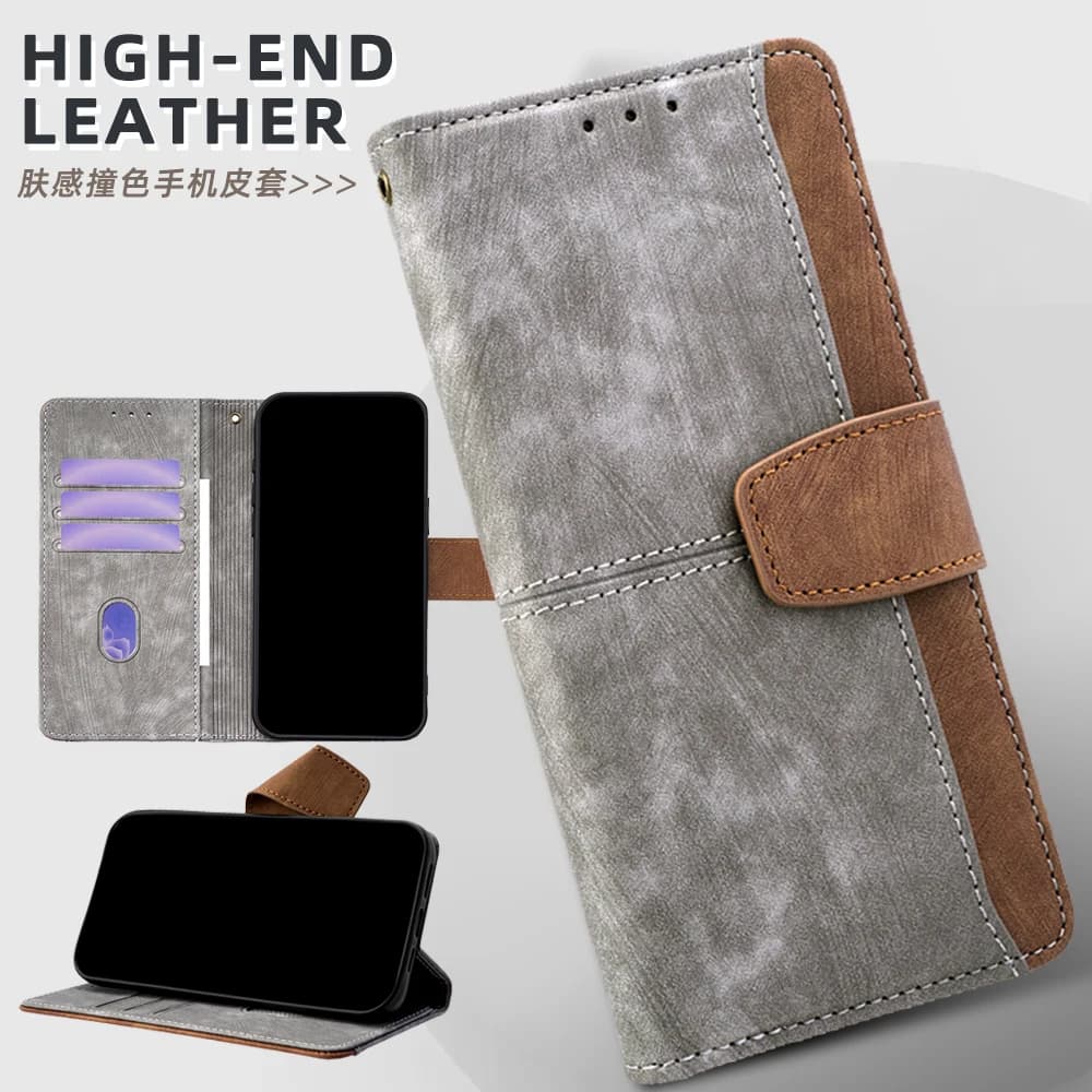 Anti-Caduta Leather Wallet Case with Metallic Buckle for Realme 12 11 9 8 Pro Plus Realme 8i 12X 11X 12 Lite, Cover Style Book