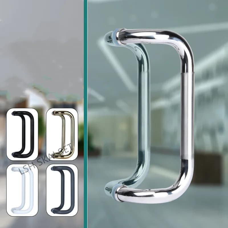 1 Pz 300mm Maniglia per porta in vetro in acciaio inossidabile addensato Maniglia per porta per doccia da bagno Maniglia per porta interna per fienile Ferramenta per mobili