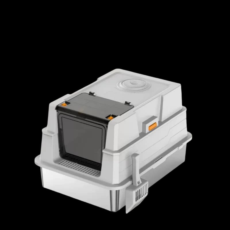 Stainless steel cat litter box is fully enclosed, oversized, splash-proof, non-stick, and easy to clean.