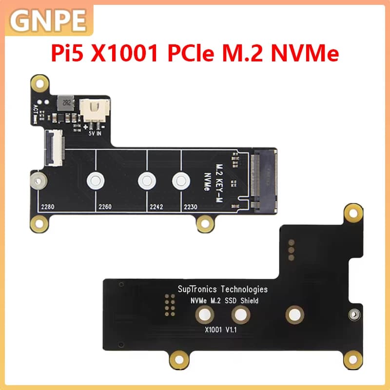 Raspberry Pi 5 PCIE M.2 NVMe Protocol M.2 Solid-State Expansion Card Pi5 X1001