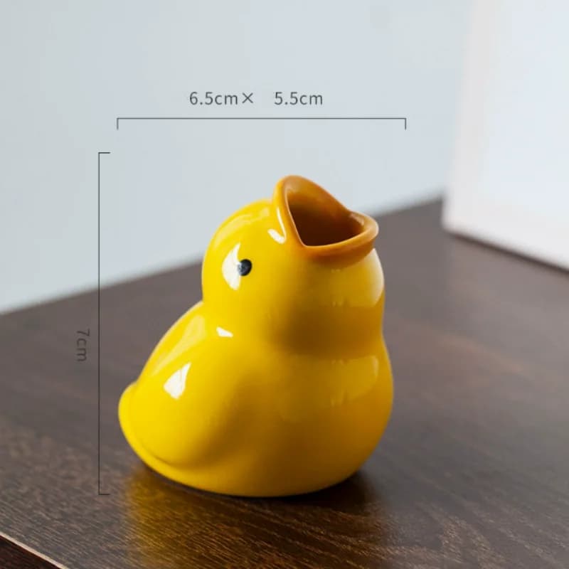 Portaspazzolino in Ceramica per Bagno, Portasapone Creativo a Forma di Anatra con Drenaggio, Scatola Decorativa per Sapone, Organizzatore da Scrivania