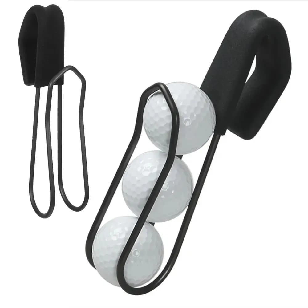 3 Balls Golf Ball Holder Portable Aluminum Alloy Golf Ball Carrying Self Space Saving Convenient Ball Hanging Stand Golf Courses