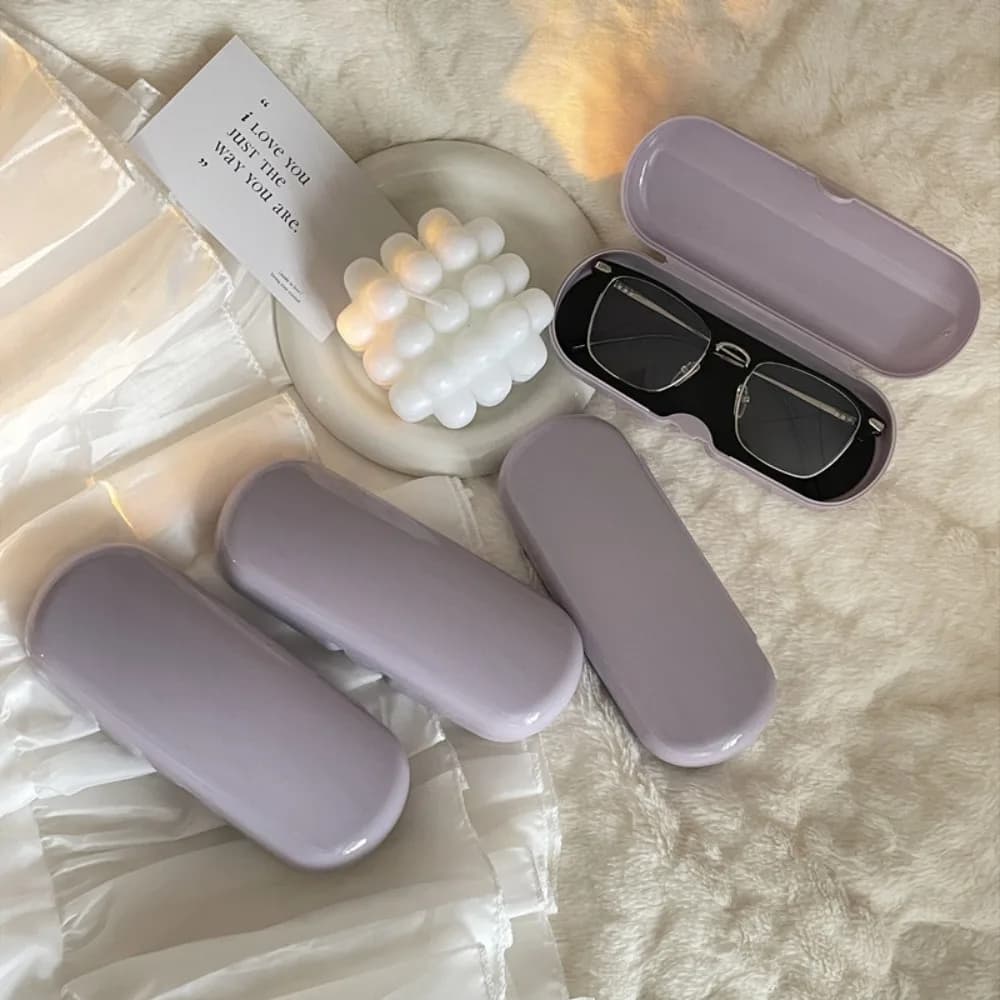 1PC custodia per occhiali portatile alla moda color crema scatola di immagazzinaggio per occhiali miopia carina semplice scatola per occhiali da sole per studenti da viaggio