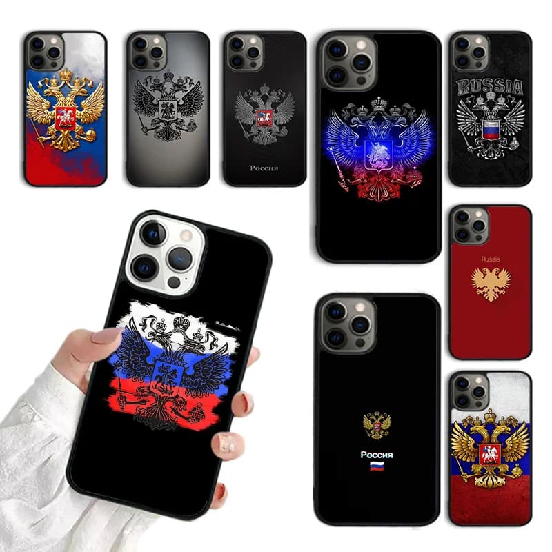 Custodia per telefono stemma russo Russia per iPhone 17 Air 15 16 16e 11 12 13 14 Pro Max Cover per iPhone 17 Air Max Plus Fundas