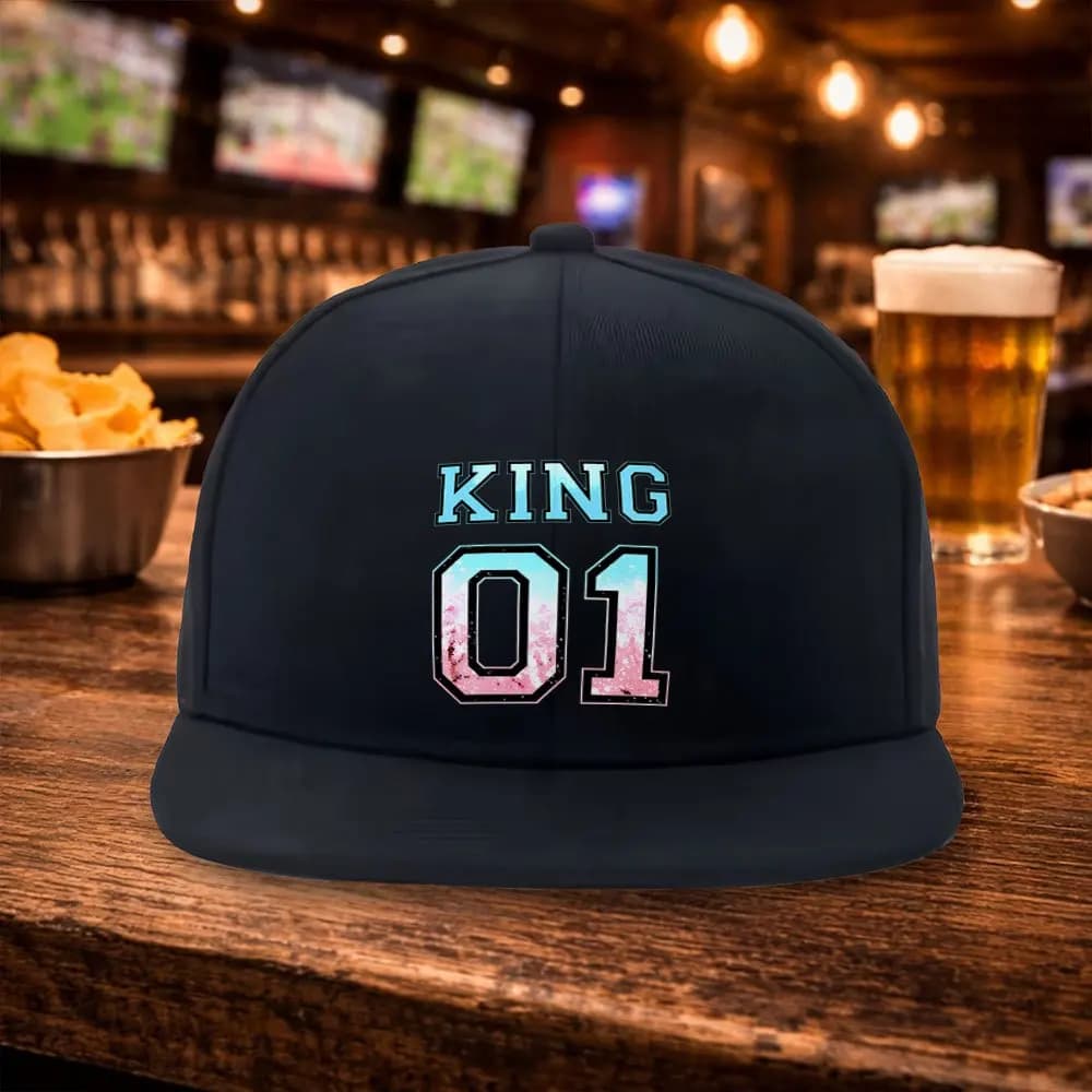 2026 KING01 Pattern Flat Brim Hip-Hop Baseball Cap - Street Fashion Outdoor Sports Cap - Couple'S Hip-Hop Hat - Versatile Duckbi