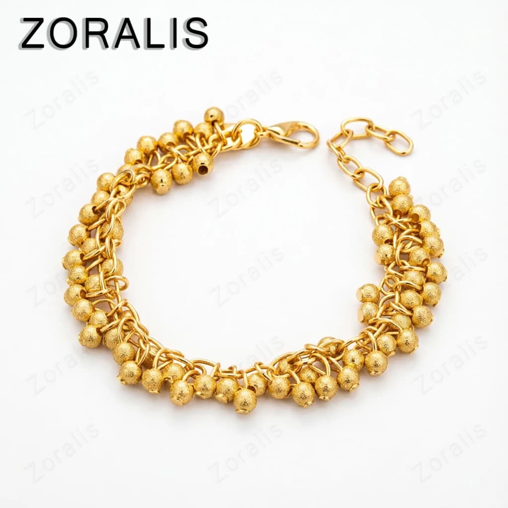 New 18K Gold 20cm Full Frosting Matte Beads Chain Bracelets For Woman Party Engagement Wedding Birthday Charm Jewelry