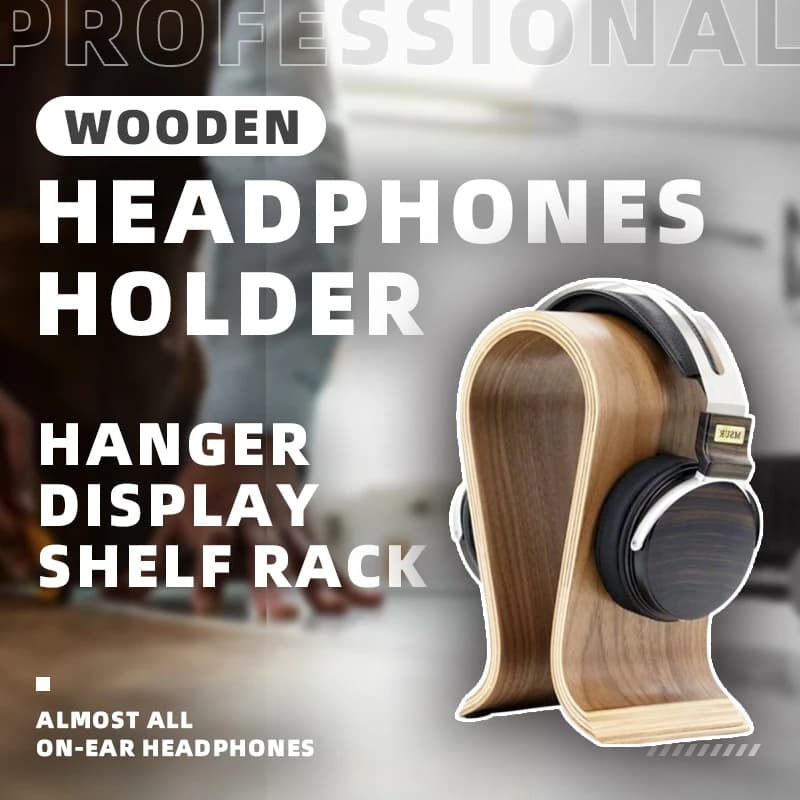 Espositore da scrivania con gancio per cuffie in legno per cuffie on-ear, rack universale per quasi tutti gli cuffie Design Stile minimalista