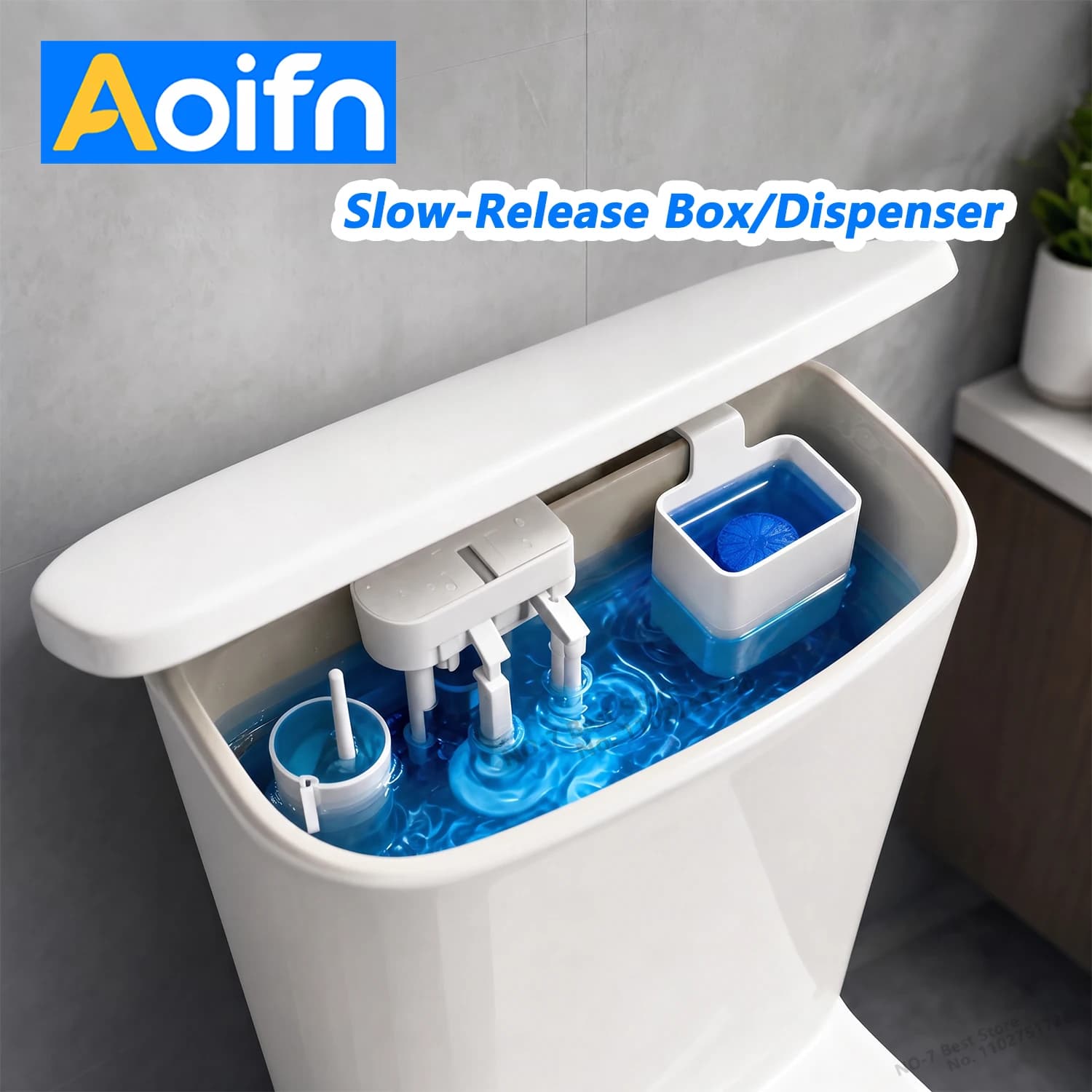 Dispenser Solido Aoifn per WC - Ricambio Serbatoio, Scatola Dispenser Sospesa a Rilascio Lento per Pulizia del WC, Estensione della Pulizia