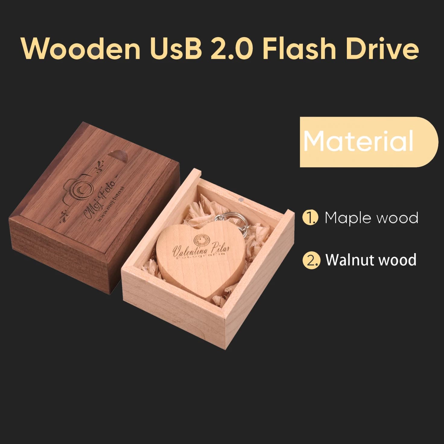 JASTERFree Logo personalizzato Chiavetta USB 128 GB Memory Stick in legno 64 GB Regalo creativo Pen Drive 32 GB Regalo di nozze U Disco 16 GB 8 GB