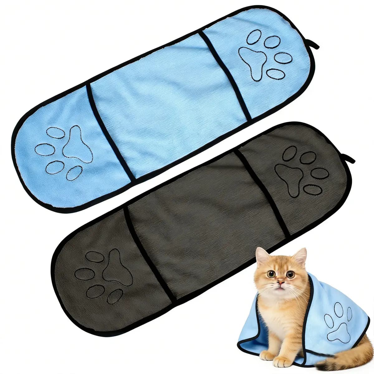 1 Pc Pet Towel Quick Dry Dog Towel Bath Robe Absorbent Cat Bath Towel Convenient Pet Cleaning Washcloth