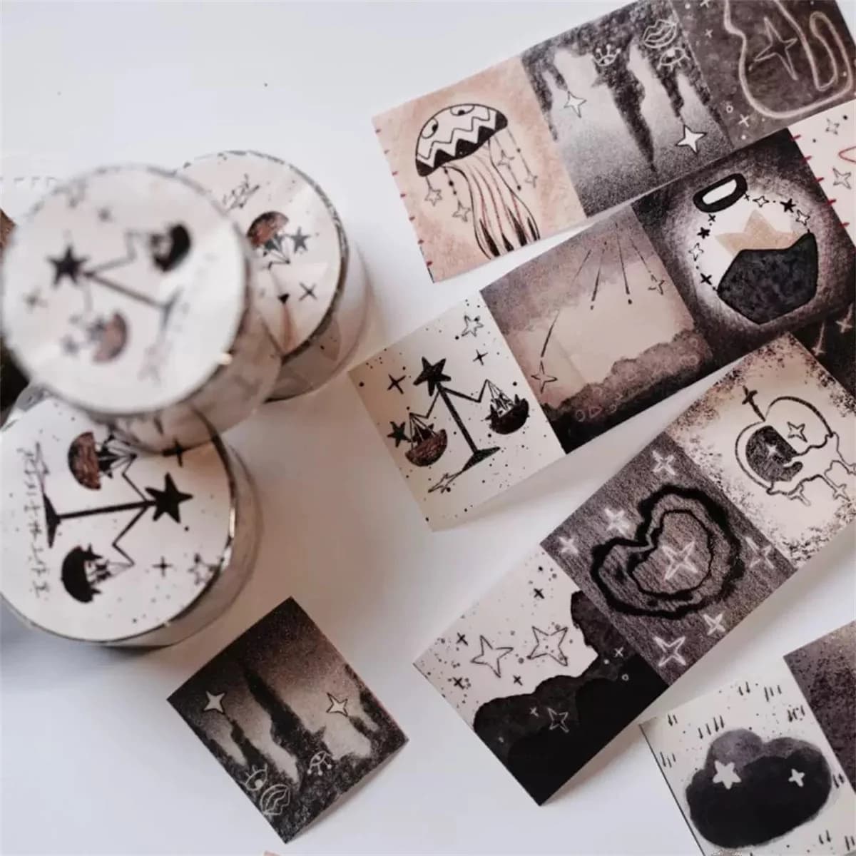 MuZiShan Studio The Whispers Of The Stars Washi PET Tape DIY Card Making Scrapbooking Plan Decorative Sticker