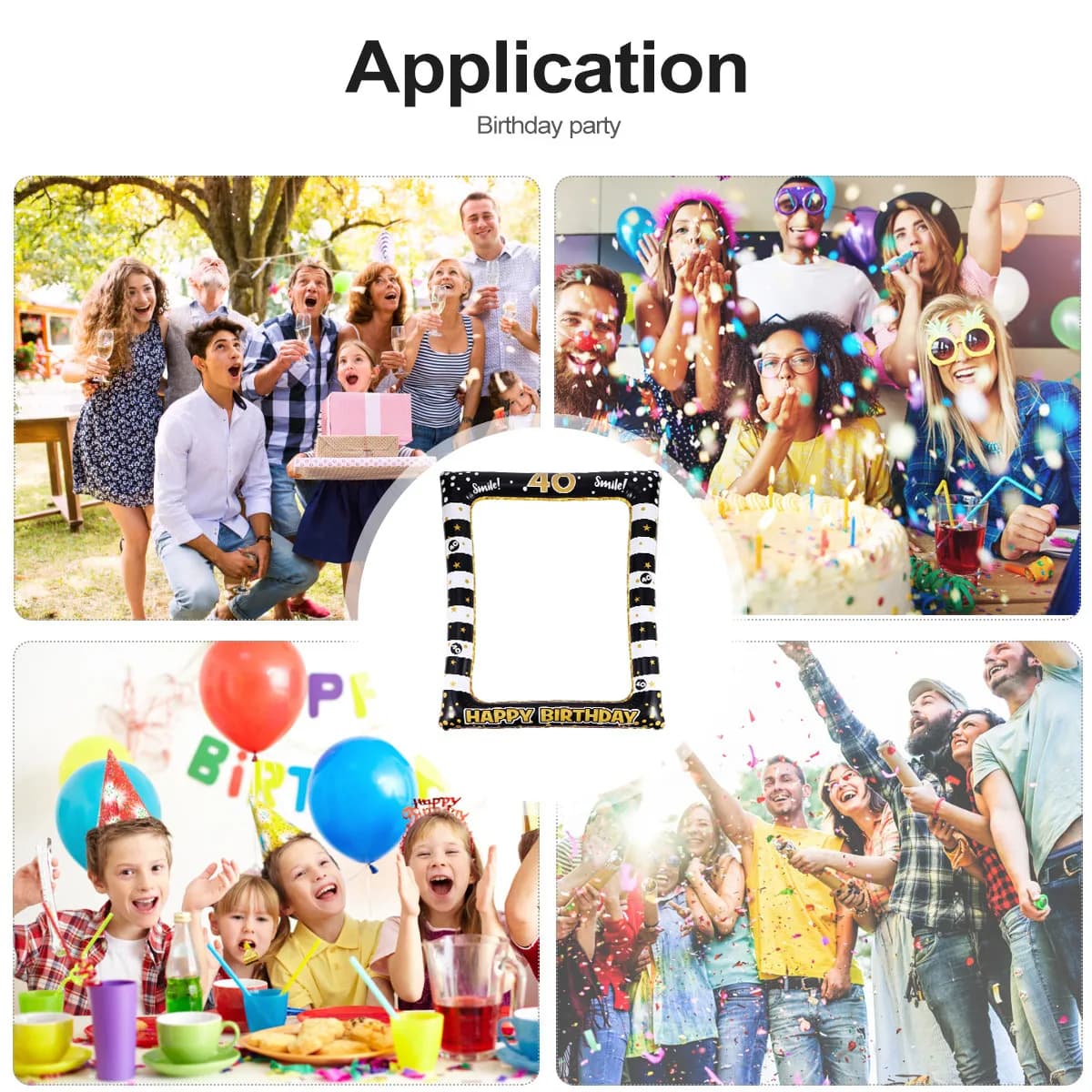 Birthday Photo Frame Prop Party Frames Photobooth Props Inflatable Selfie Picture