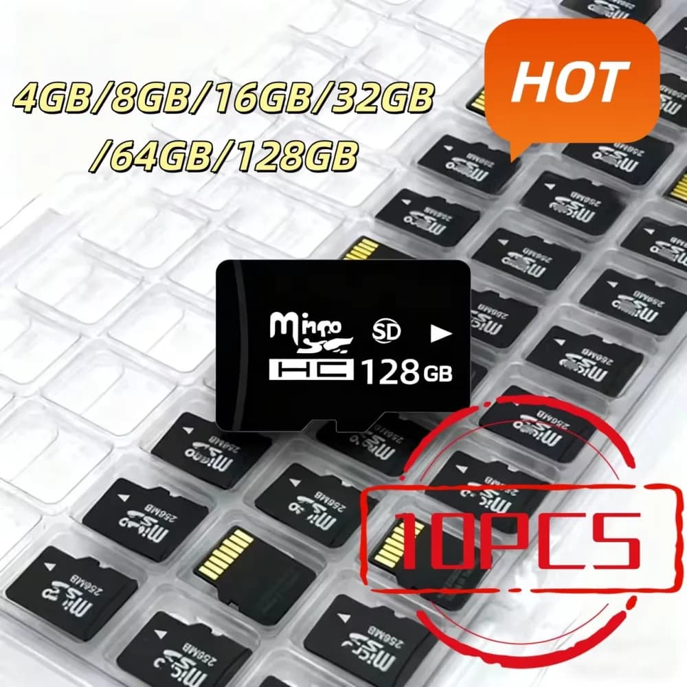 2026 10pcs 8/16/32/64/128GB Flash Memory Card Portable High Speed Micro TF Card for Android Smartphone Tablet Camera Accessories