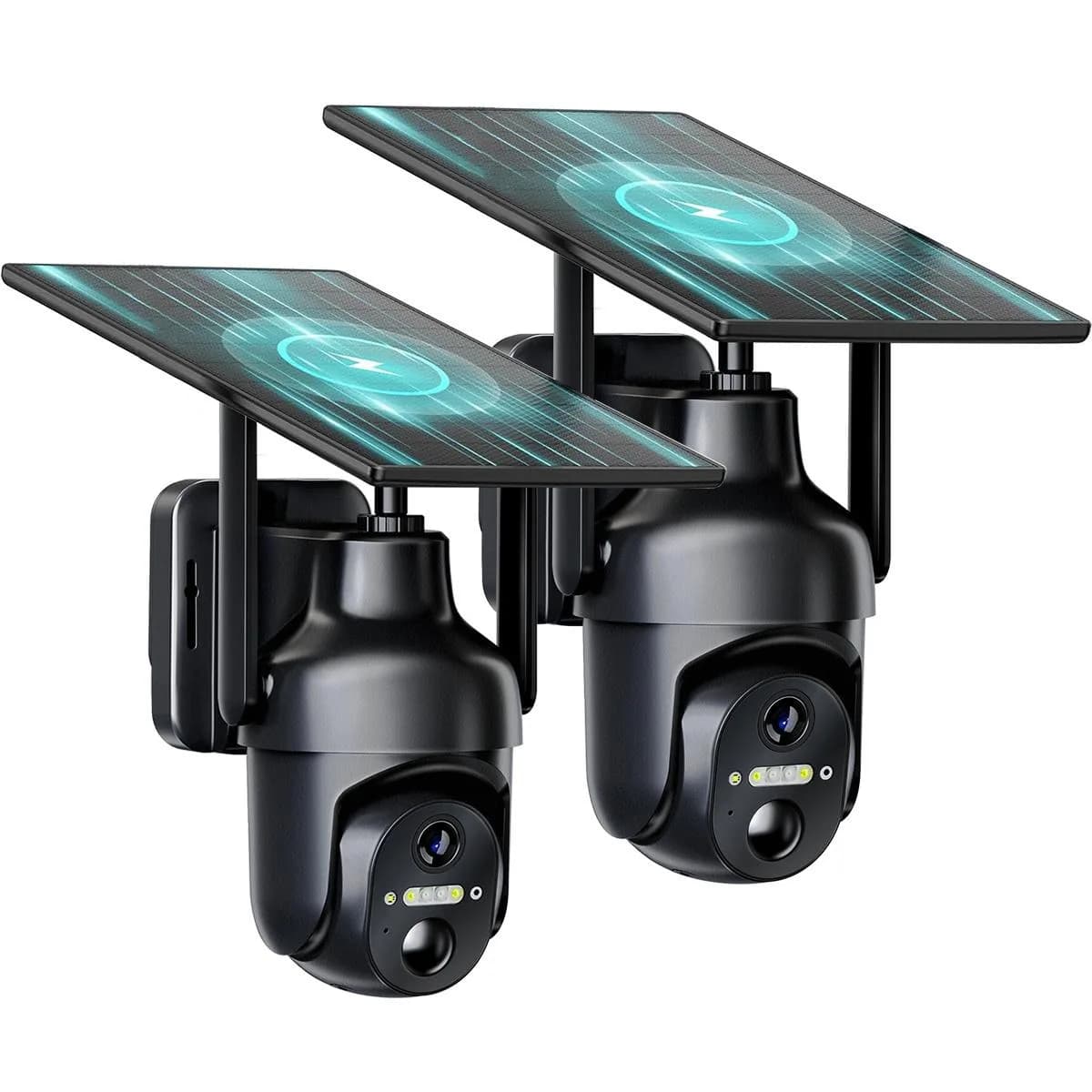 [BlackFriday]Confezione da 2 telecamere di sicurezza solari cellulari 4G LTE Video HD 2K 360 ° Visualizza 10400mAh Nessuna telecamera di sicurezza WiFi APP remota