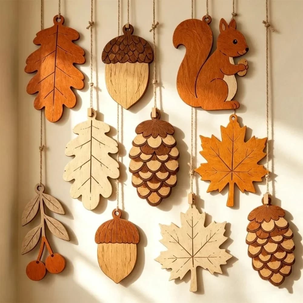 Fall Hanging Garland Banner Easy To Hang Indoor Fireplace Mantel Shelf Accent Wind Chimes Harvest Party Home Ornaments