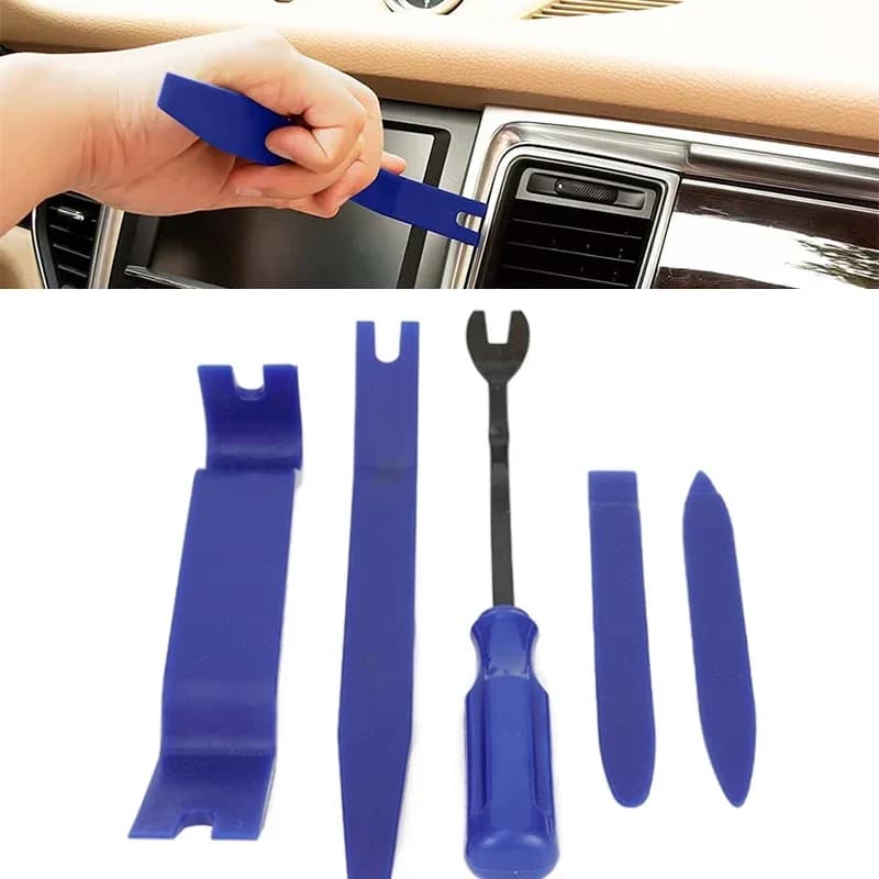 Kit di strumenti per rimozione rifilatura stereo per auto Rimozione rivestimento tacchetta porta Video cruscotto Rimozione navigazione Strumento di riparazione interni auto in plastica
