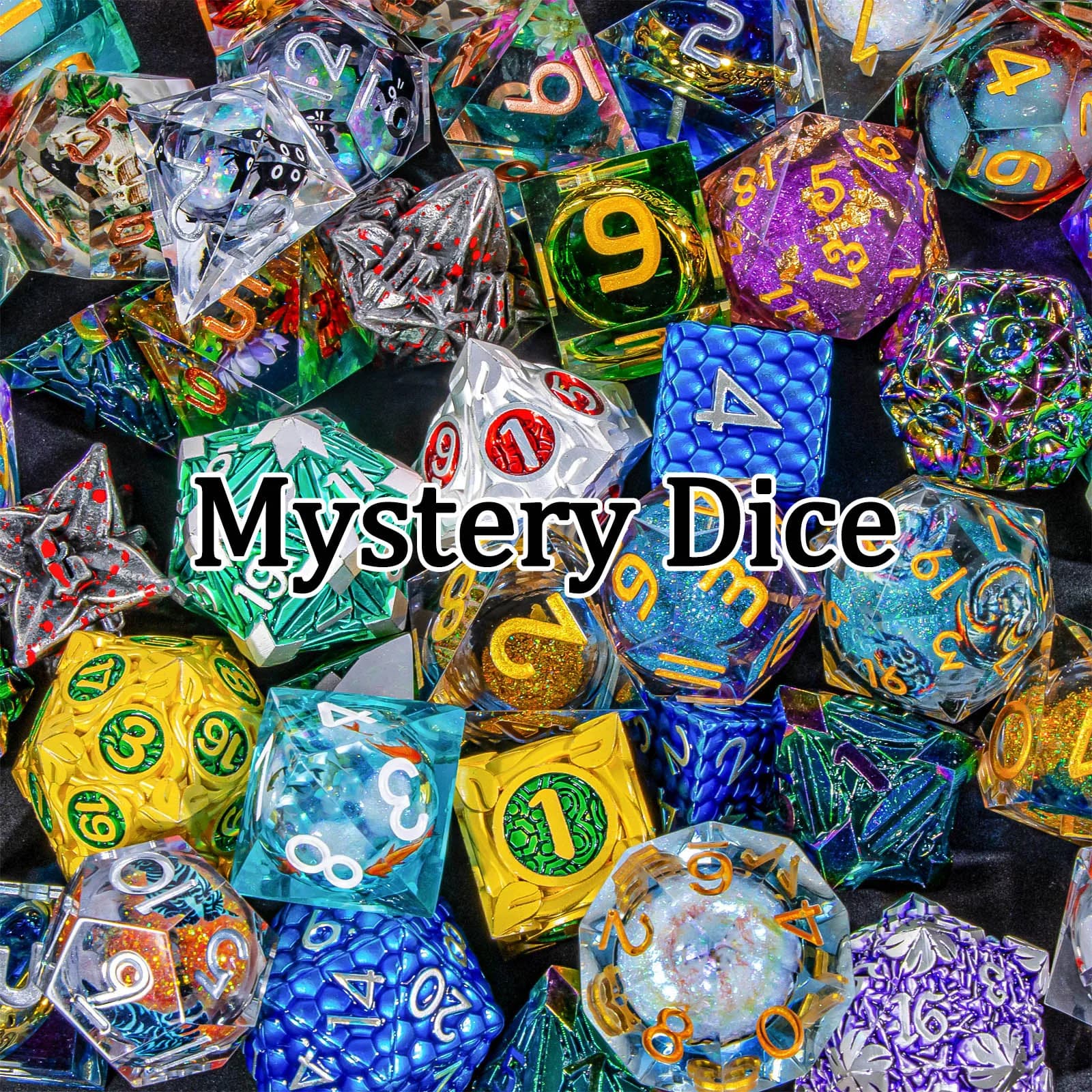 Mystery Dice Set DND for Role Playing Game, Sharp Edge or Metal D&D Dice D20 D12 D10 D8 D6 D4 Dungeon and Dragon