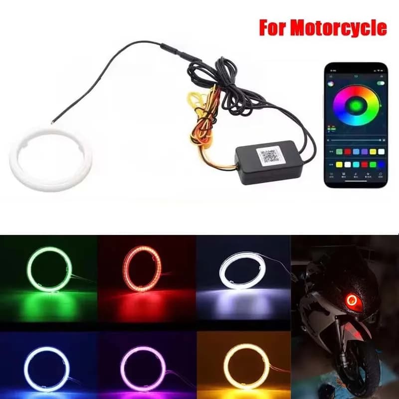 1 pcs cotton lights RGB angel eyes led motorcycle Halo rings scooter environmental light DRL driving decoration lighthouse control app