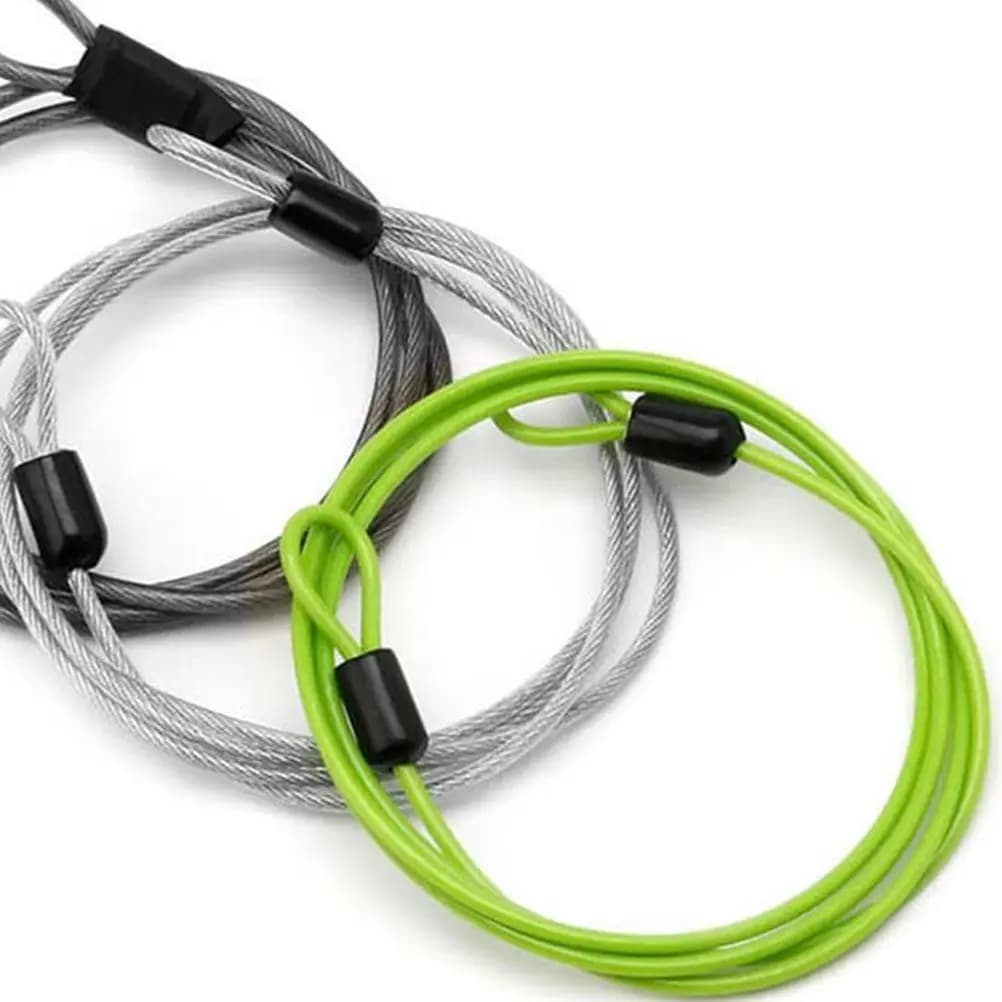 1Pcs High-Strength Steel Wire Lock Double Loop Anti-Theft Bike Steel Rope for Outdoor Cycling Luggage Motorbike Security
