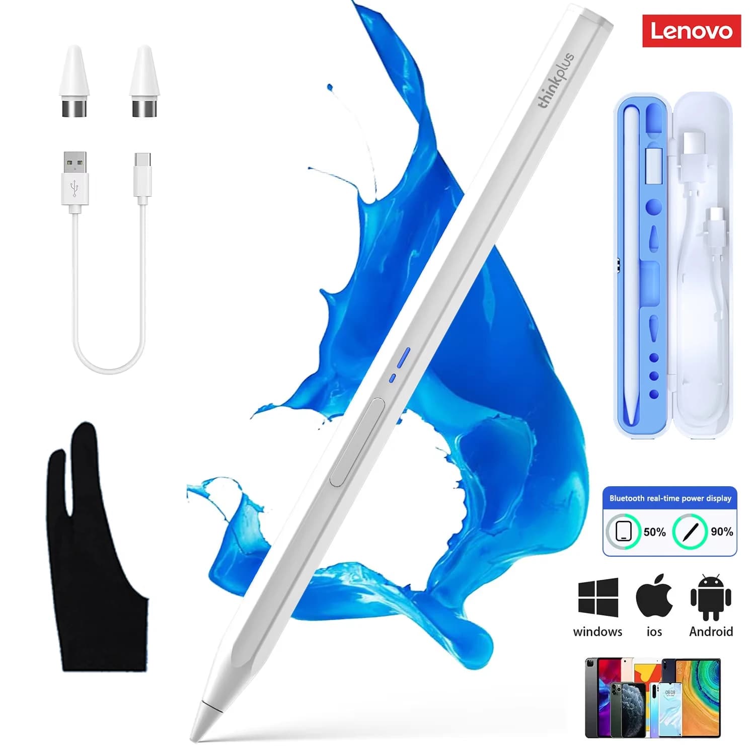 Lenovo penna stilo universale per tablet telefono cellulare penna touch iPad Apple matita Bluetooth per Huawei Samsung telefono Xiaomi BP19BL