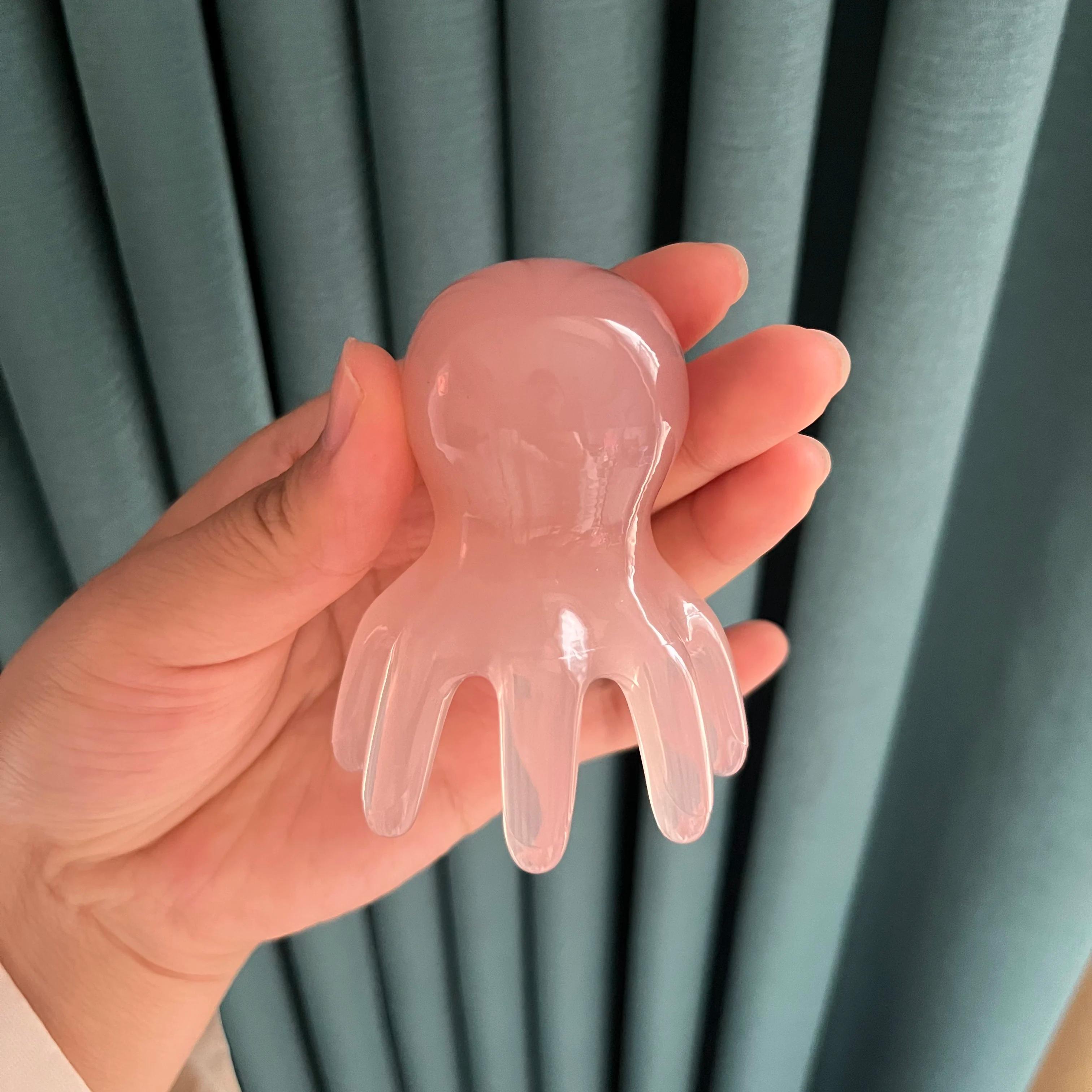 Nice comb for massage of the scalp in the form of octopus (resin) | Korean hair care, stress relief, anti-loss of hair, portable head massager for home and travel