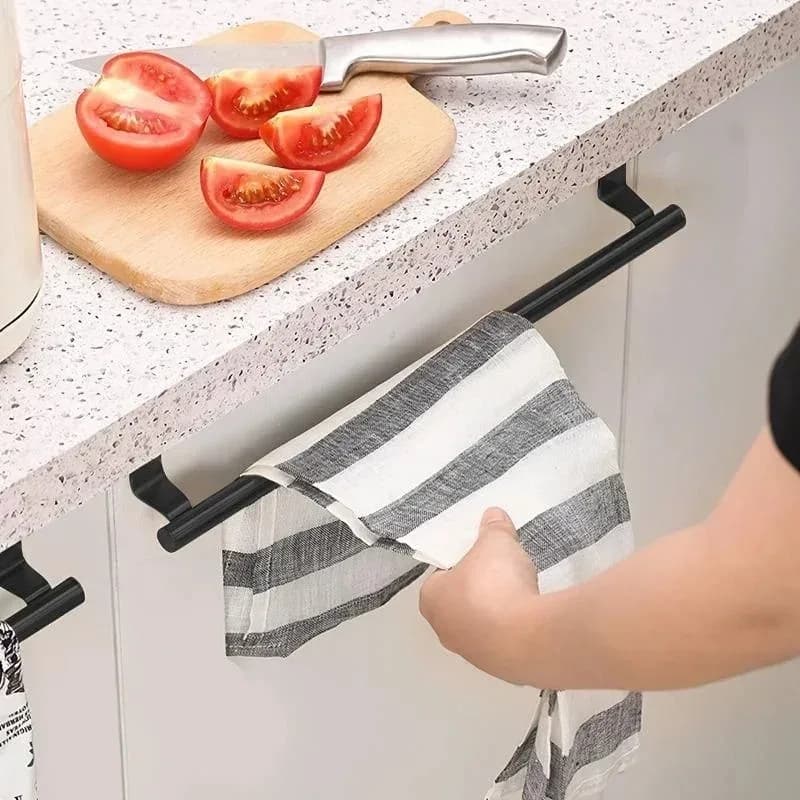 Portasciugamani in acciaio inossidabile sopra la porta Bar Organizzatore di stoccaggio Porta dell'armadio da cucina per bagno Portasciugamani sospeso