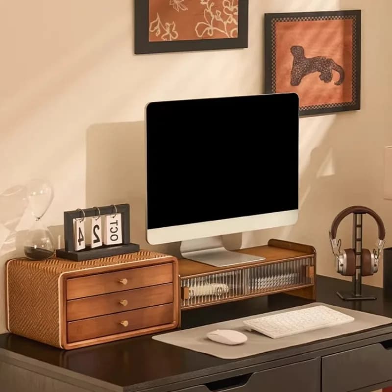 Computer monitor heightening rack desktop storage box office drawer rack household jewelry storage box combination