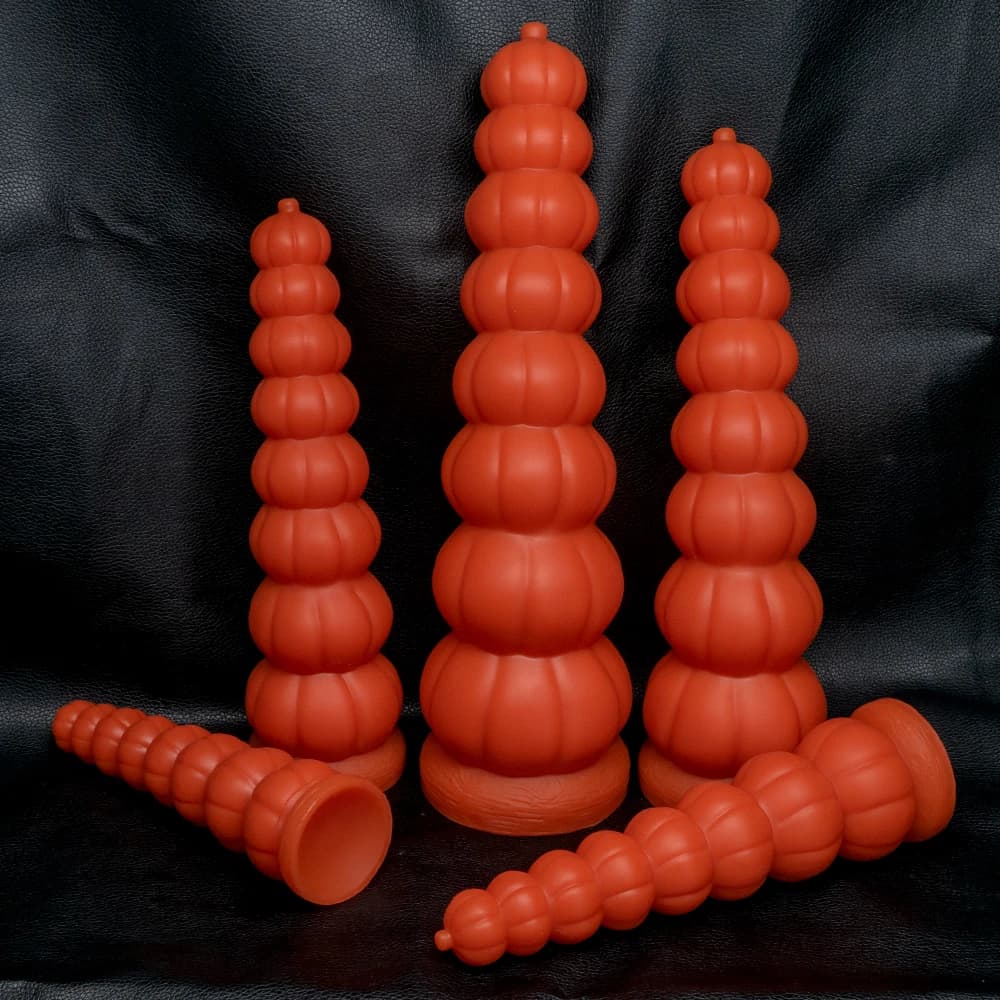 Dildo a forma di testa di zucca per Halloween, con sfere giganti, giocattoli sessuali 18+, per masturbazione del punto G, plug anale grande in silicone, perline anali, sex shop