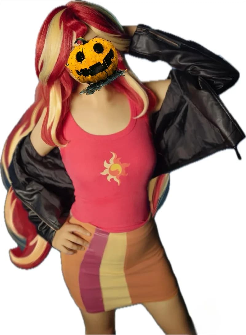 IN MAGAZZINO Anime Littlee Ponyy Cosplay Sunset Shimmer Costume Wig Beautiful Princess skirt Uniform Halloween Party Outfit for Women