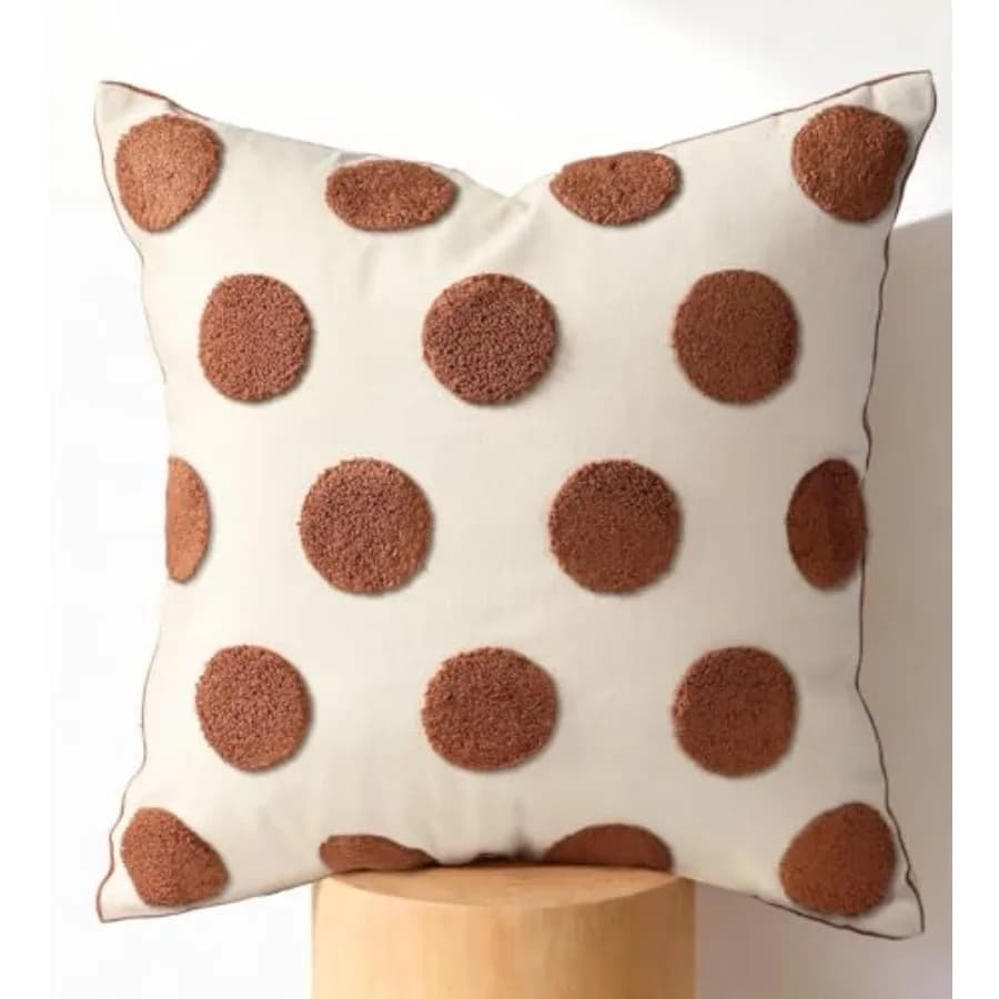 Embroidered Throw Pillow Cover 18x18 Inch - Modern Geometric Decorative Pillow Cover with Zipper for Sofa Couch Living Room Cha