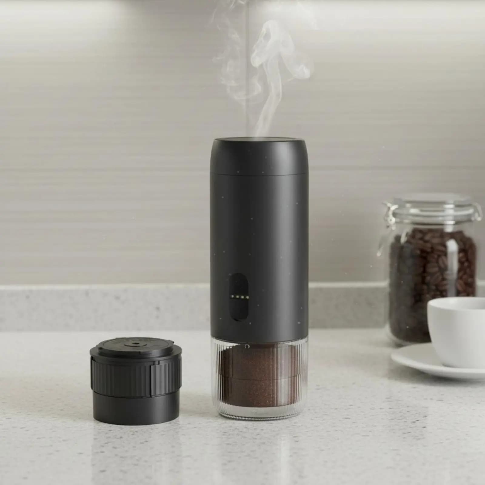 Portable Espresso Brewer IPX5 Waterproof 2-in-1 Espresso Brewer Electric Adventure Coffee Machine Single-Button Function
