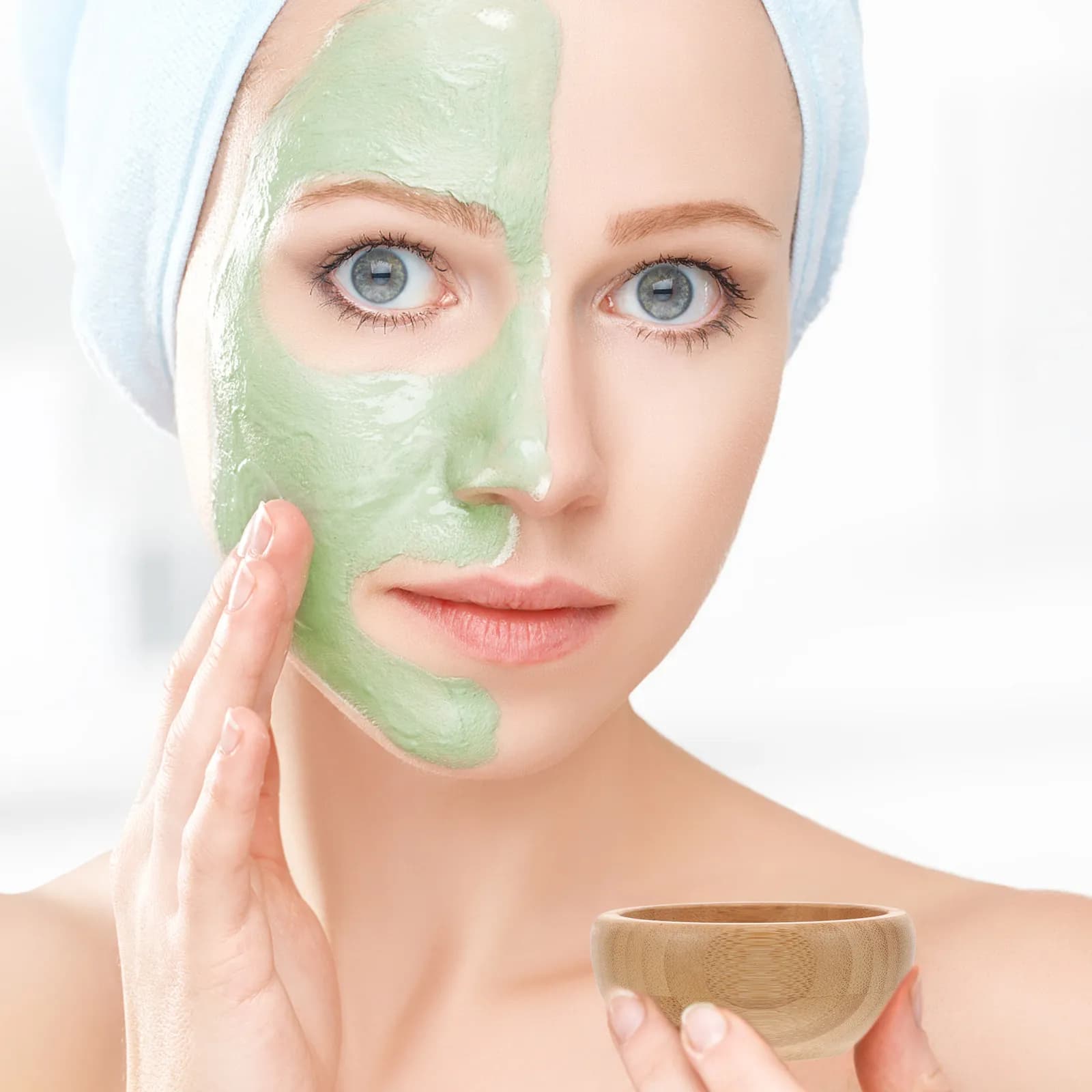 Set di 1 ciotola per la preparazione di maschere facciali, strumento fai-da-te portatile e leggero, kit con ciotola e pennello per la routine di cura della pelle delle donne