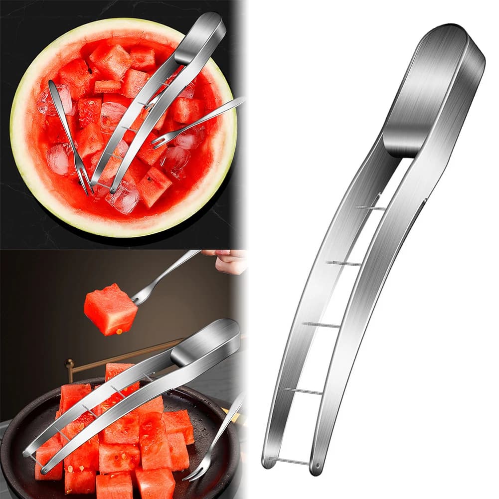 Coltelli Sicuri per Anguria in Acciaio Inox 304, Tagliano Rapidamente l'Anguria a Cubetti, Gadget da Cucina