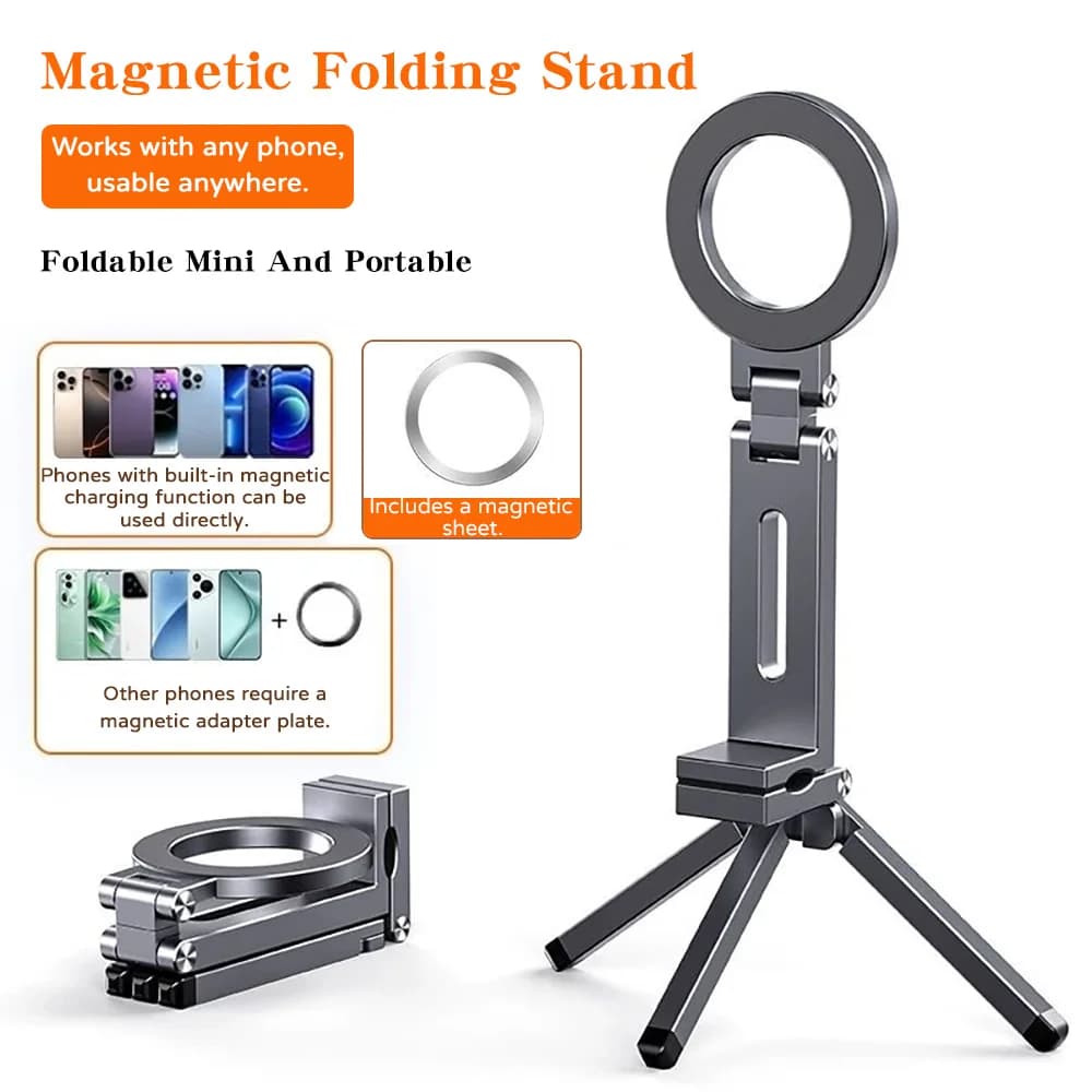 Supporto per telefono magnetico portatile per auto Elementi essenziali da viaggio Rotazione flessibile Supporto per telefono per aereo a mani libere Supporto per telefono in plastica