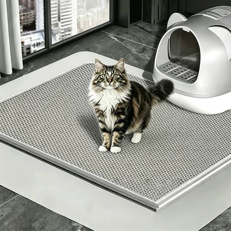Cat Litter Mat Waterproof Double Layer Pet Litter Box Mat Pet Toilet Cat Mat Nonslip Sand Cat Washable Mat Pet Clean