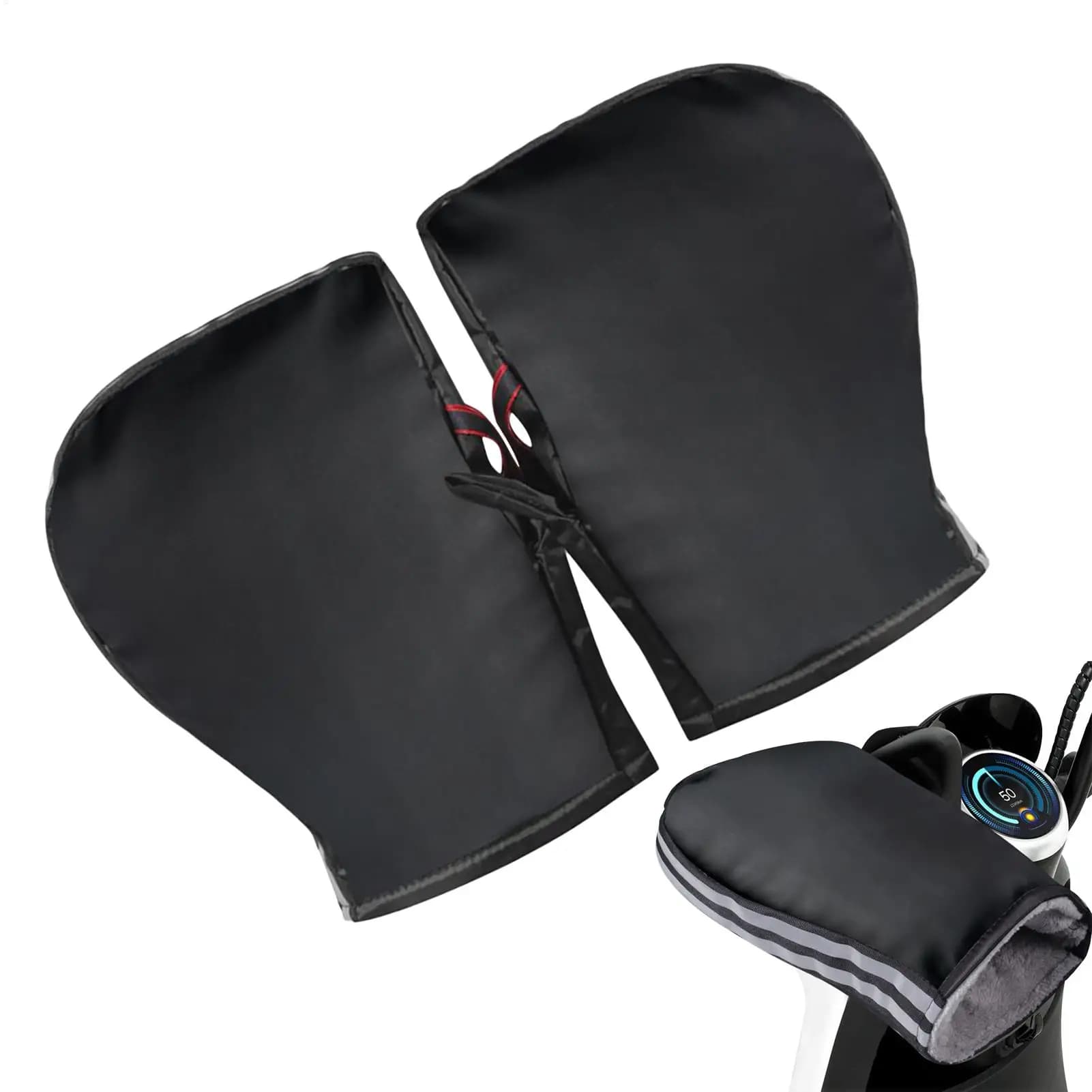 Winter Cycling Gloves Waterproof Handlebar Gloves Motorcycle Handlebar Gloves Hot Windproof Sleeves with Gloves with Reflective Strips