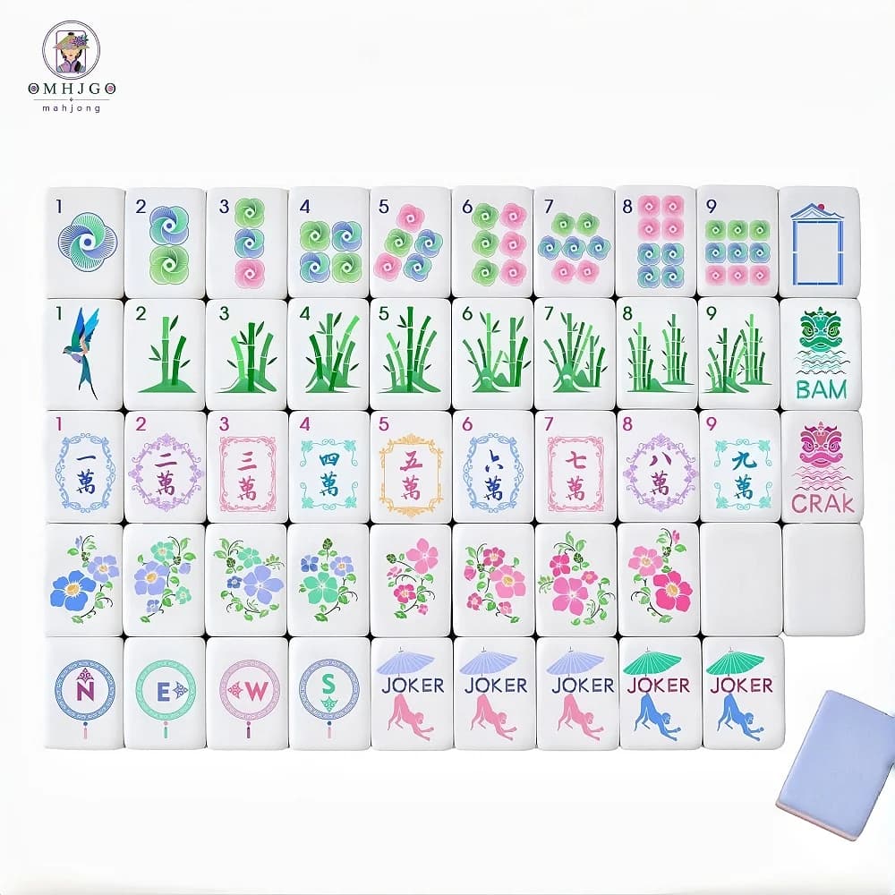 Free Shipping Luxury Lavender Mahjong Set American Style Purple Acrylic Tiles Portable Travel Game Gift for Family Entertainment