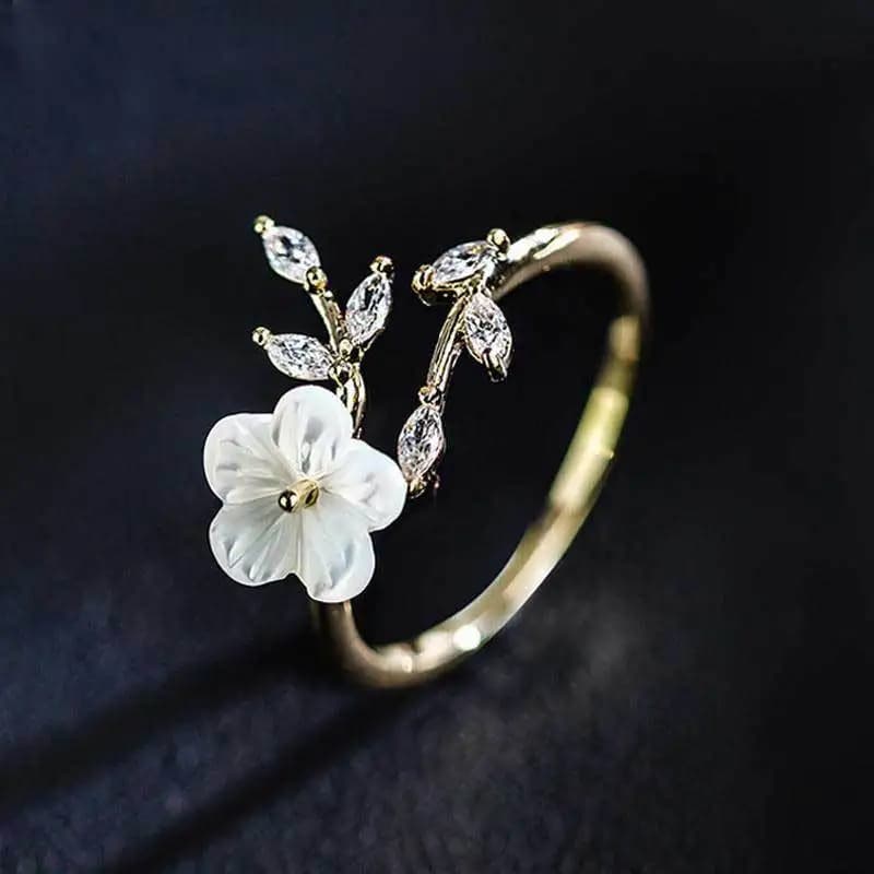 Nuovo Vintage Branch Flower Light Luxury Open Ring Design Sense Creative Simple Fashion women's Festival Party Gift Accessories