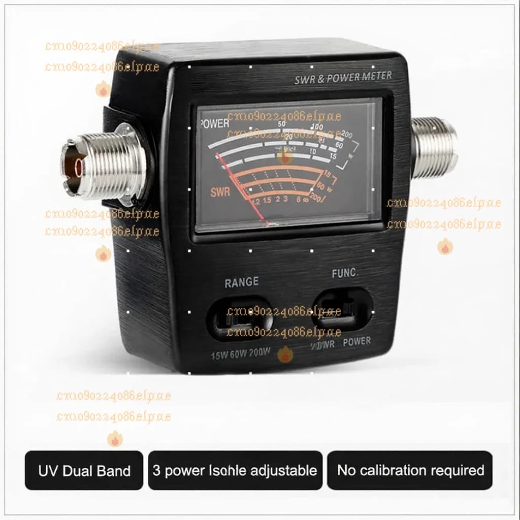 Misuratore di SWR RS-40, Misuratore di Onde Stazionarie RS40 140/430mHz 200W, Misuratore SWR a Doppio Segmento per Banda UV per Walkie Talkie