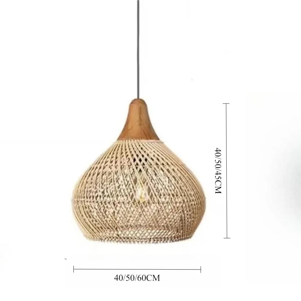 40-60CM Vintage Bamboo Pendant Lights Boho Chinese Hanging Lamp for E27 Home Decoration Light Fixture Office Bedroom Restaurant