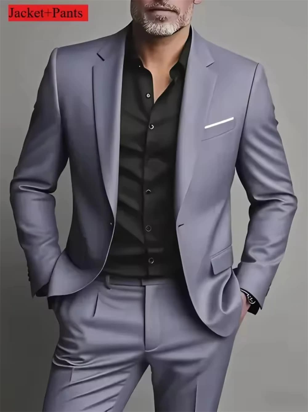 Elegant 2 Pieces Men's Suits for Wedding Groom Tuxedos Prom Sets Business Male Blazer Trajes De Hombre (Jacket+Pants)