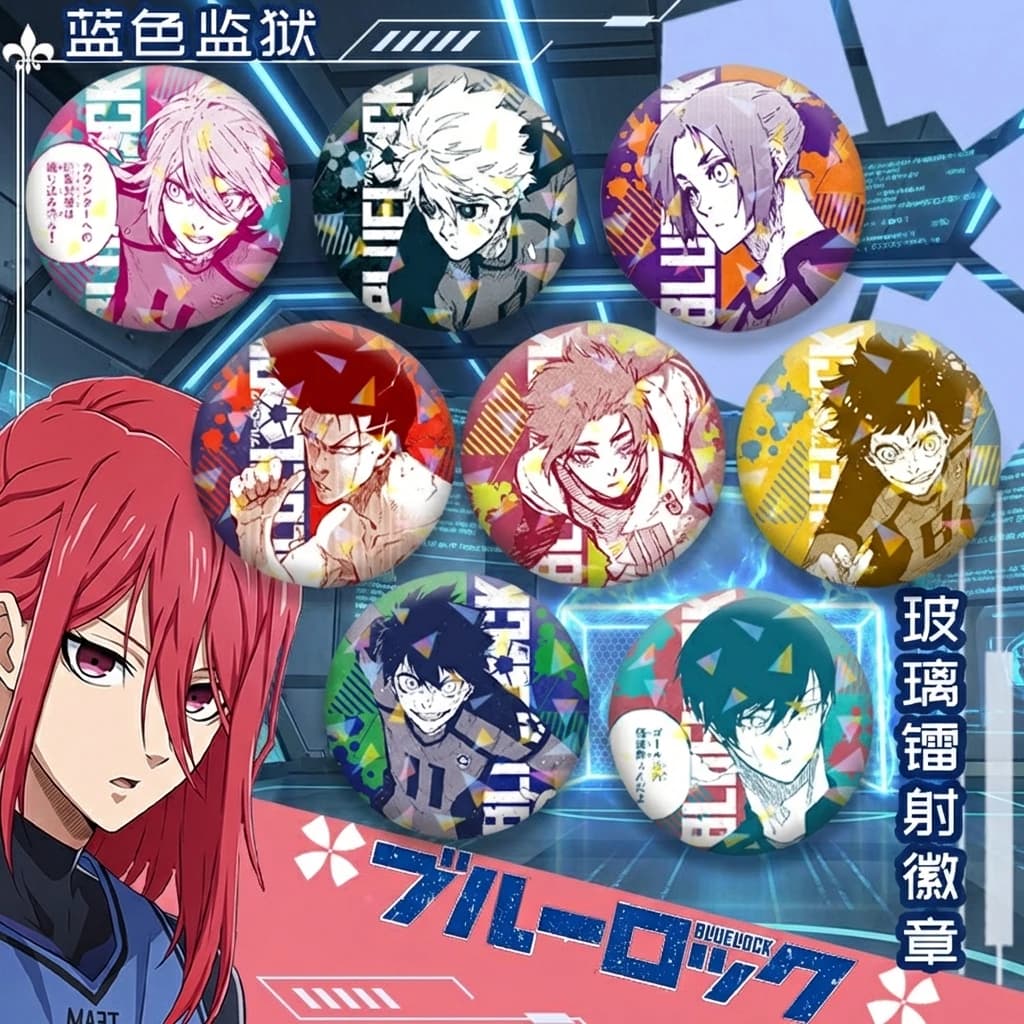 Badge Blue Lock, Merchandise Anime, Articoli di Collezione Isagi Yoichi, Bachira Meguru, Kunigami Rensuke, Fan Art, Collezione per Fan dell'Anime Blue Lock